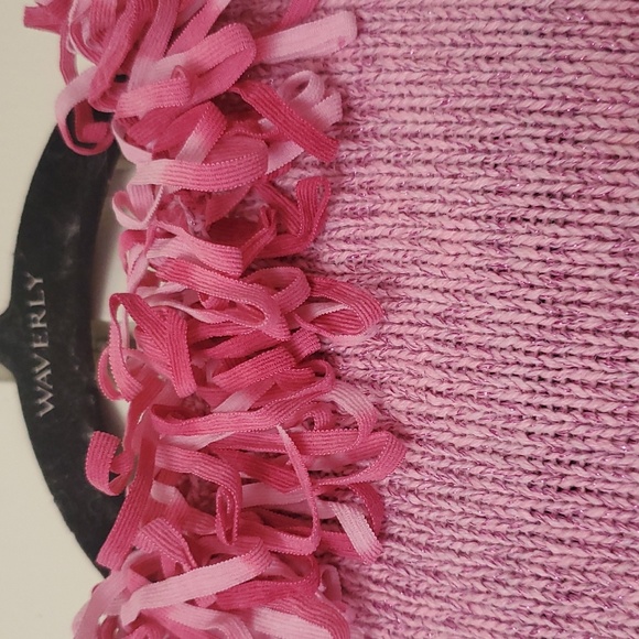 Like new! Design Options by Philip & Jane Gordon breast cancer fringe sweater - Picture 7 of 11